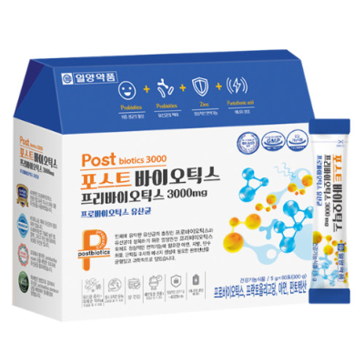 일양약품 포스트바이오틱스 프리바이오틱스 3000 프로바이오틱스 유산균 1박스 (60포)